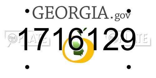 1716129 Georgia License Plate