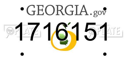 1716151 Georgia License Plate