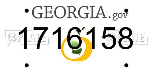 1716158 Georgia License Plate