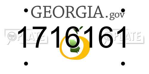 1716161 Georgia License Plate