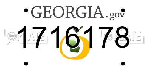 1716178 Georgia License Plate