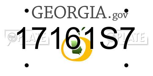 17161S7 Georgia License Plate