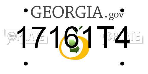 17161T4 Georgia License Plate