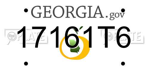 17161T6 Georgia License Plate