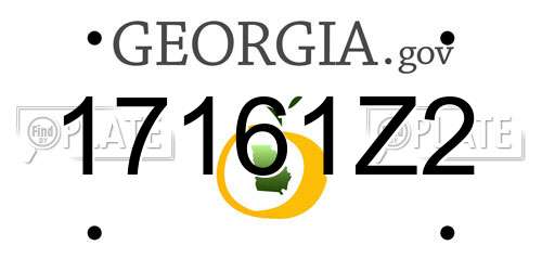 17161Z2 Georgia License Plate