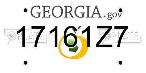 17161Z7 Georgia License Plate