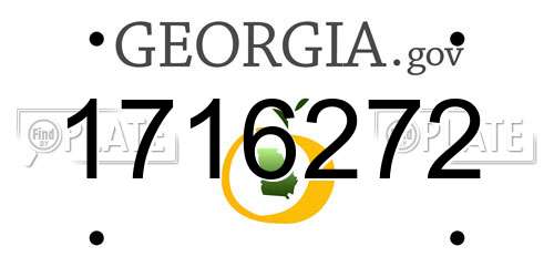 1716272 Georgia License Plate