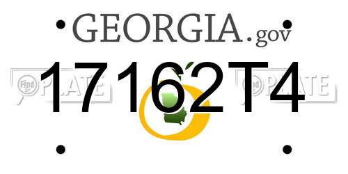 17162T4 Georgia License Plate