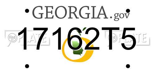 17162T5 Georgia License Plate