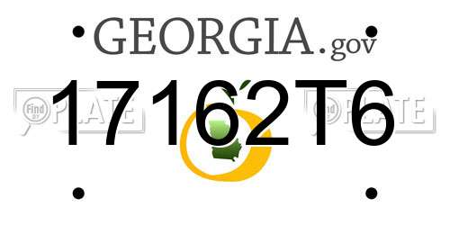 17162T6 Georgia License Plate