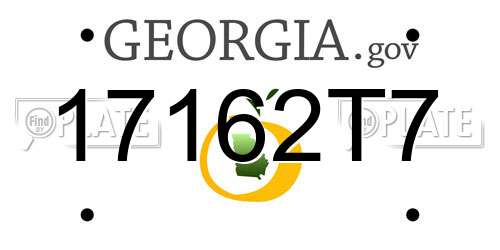 17162T7 Georgia License Plate