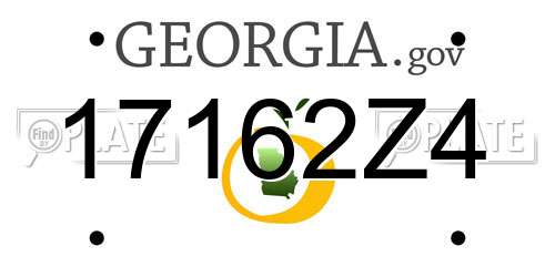 17162Z4 Georgia License Plate