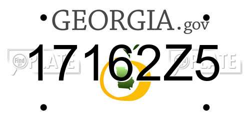 17162Z5 Georgia License Plate