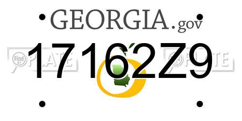 17162Z9 Georgia License Plate