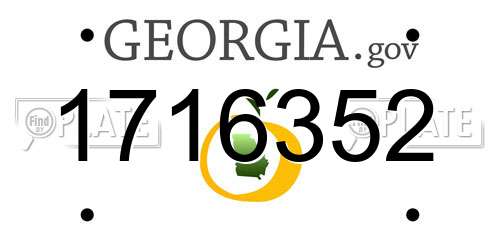1716352 Georgia License Plate