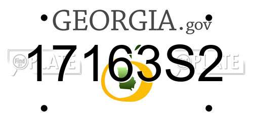 17163S2 Georgia License Plate