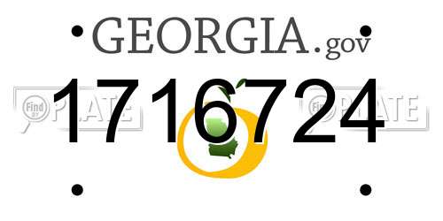 1716724 Georgia License Plate