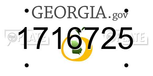 1716725 Georgia License Plate