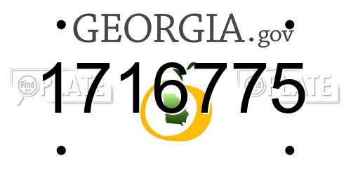 1716775 Georgia License Plate