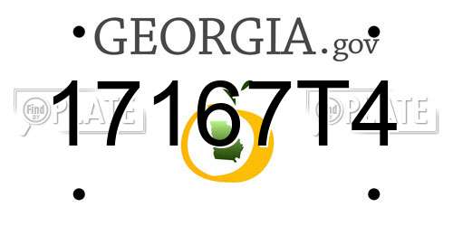 17167T4 Georgia License Plate