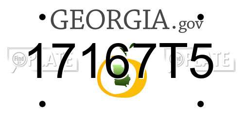 17167T5 Georgia License Plate