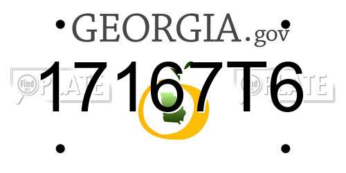 17167T6 Georgia License Plate
