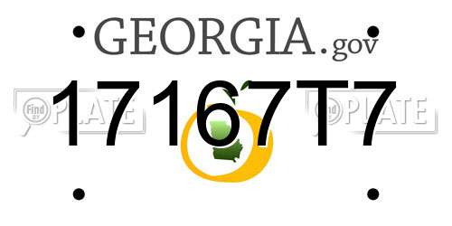 17167T7 Georgia License Plate