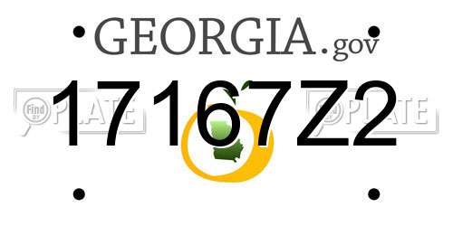 17167Z2 Georgia License Plate