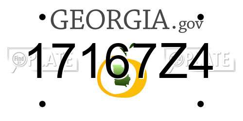 17167Z4 Georgia License Plate