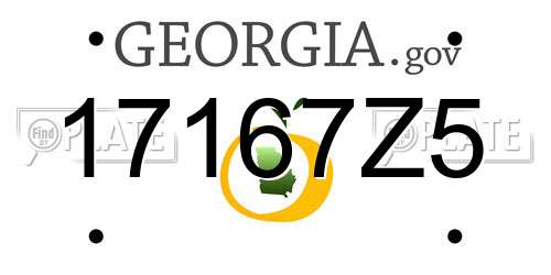 17167Z5 Georgia License Plate