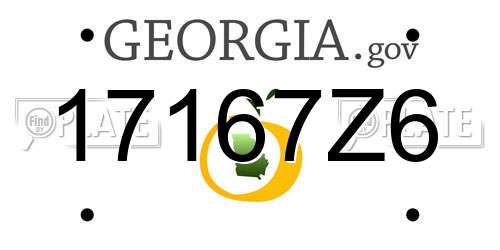 17167Z6 Georgia License Plate