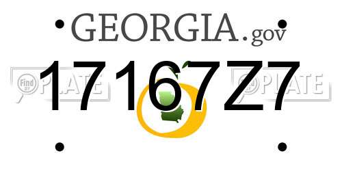 17167Z7 Georgia License Plate