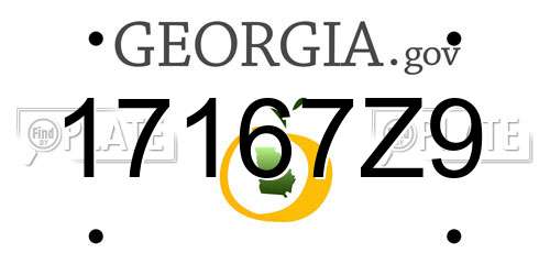 17167Z9 Georgia License Plate