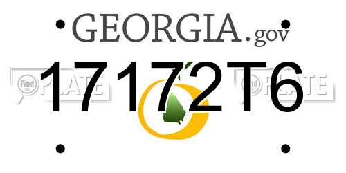 17172T6 Georgia License Plate