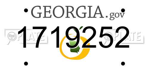 1719252 Georgia License Plate