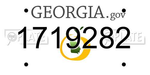 1719282 Georgia License Plate