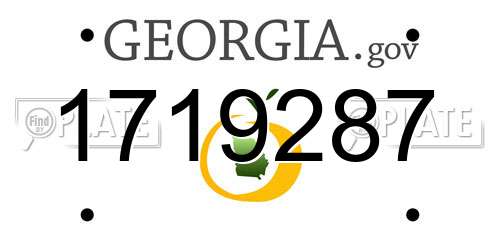 1719287 Georgia License Plate