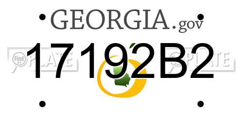 17192B2 Georgia License Plate