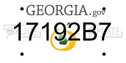 17192B7 Georgia License Plate