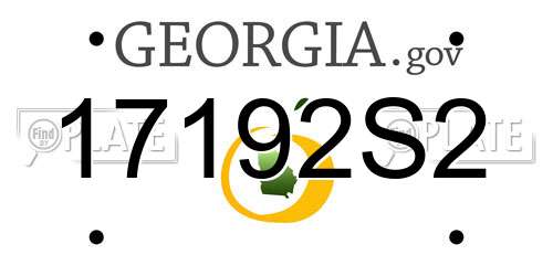 17192S2 Georgia License Plate