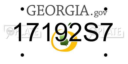 17192S7 Georgia License Plate
