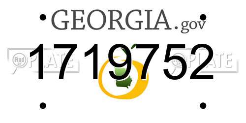1719752 Georgia License Plate