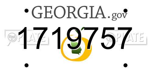 1719757 Georgia License Plate