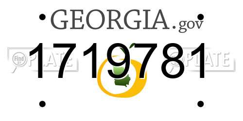 1719781 Georgia License Plate