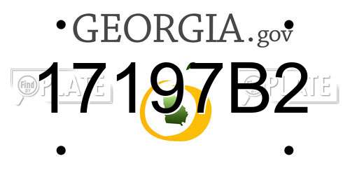 17197B2 Georgia License Plate
