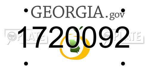 1720092 Georgia License Plate