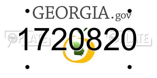 1720820 Georgia License Plate