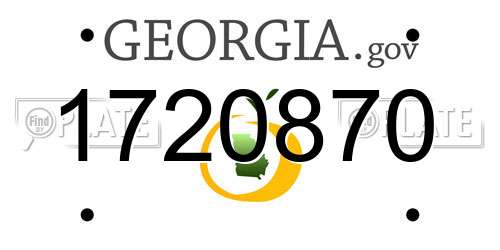 1720870 Georgia License Plate