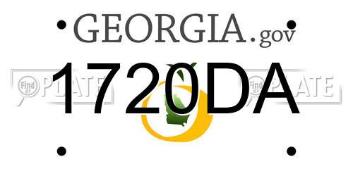 1720DA Georgia License Plate