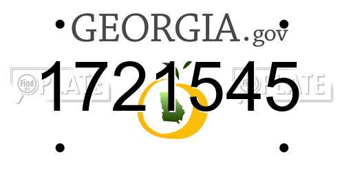 1721545 Georgia License Plate